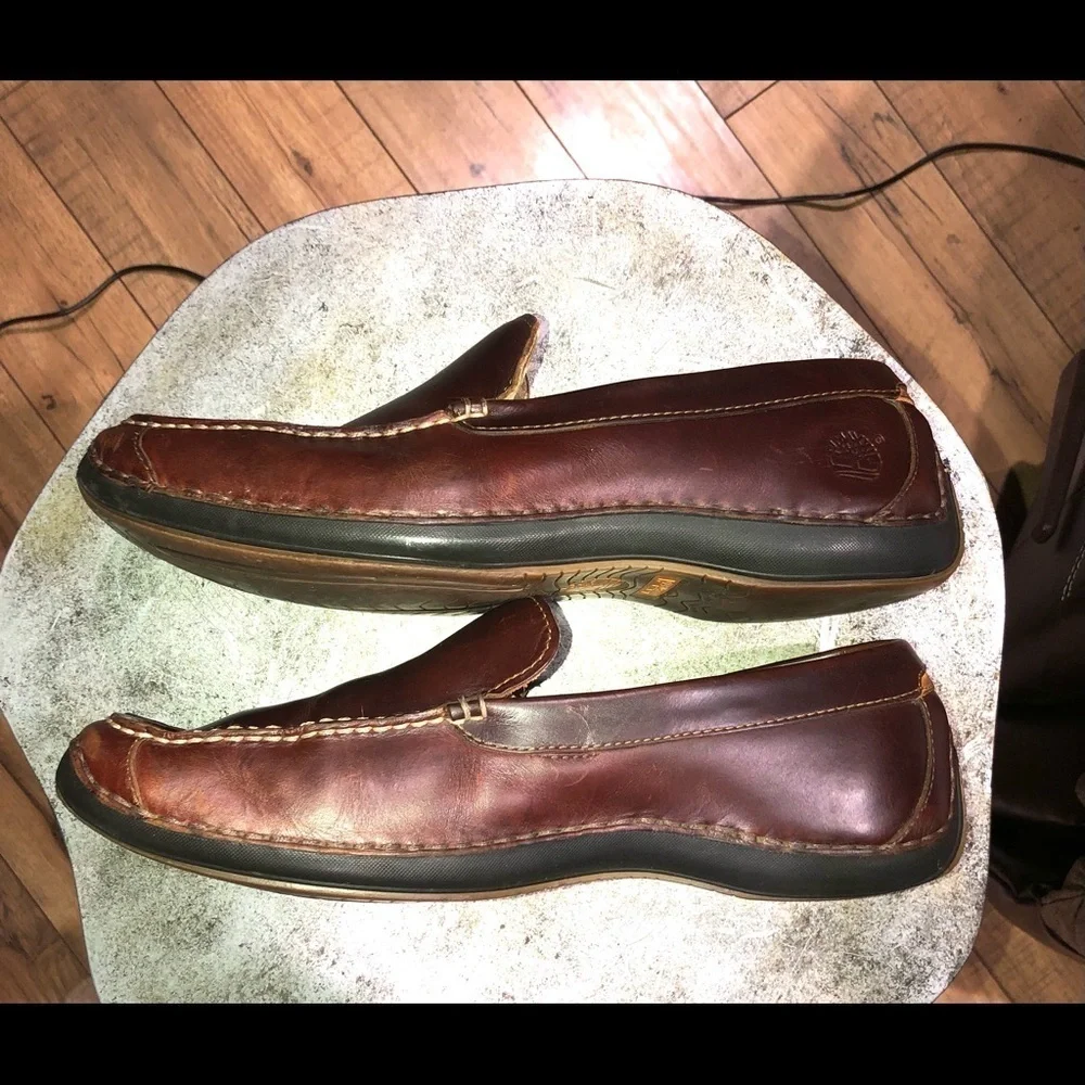 TIMBERLAND 74024 ANNAPOLIS MEN'S ROOT BEER SLIP-ON LEATHER SHOES ALL SIZE 11